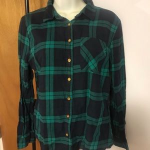 Gingham Pattern Long Sleeve Shirt